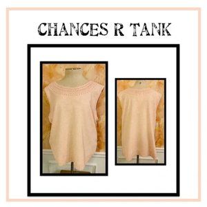 NWT Chances R Peach Embossed Tank Top
